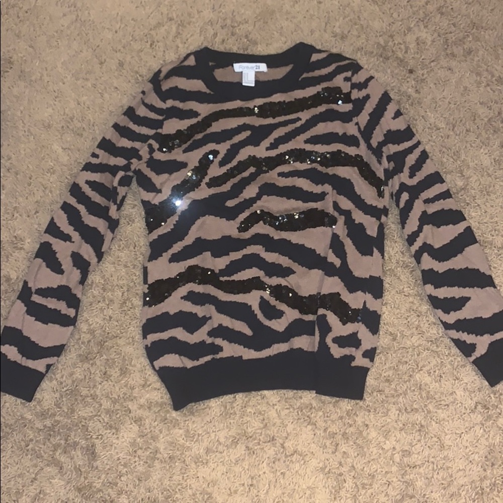 Black and brown sweater